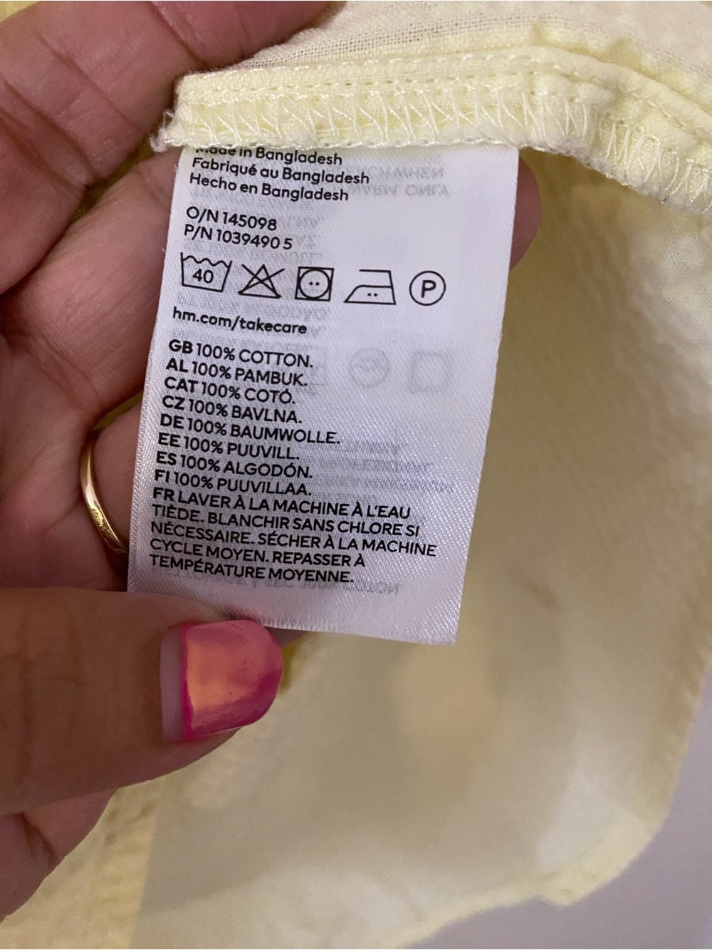H&M Soft Yellow Girls Sundress cotton 12/14 - Picture 3 of 6